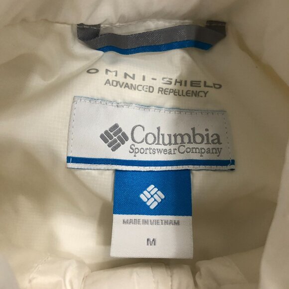 Columbia Omni Shield Advanced Repellency Breast Cancer Women M Puffer Vest White - Picture 2 of 9